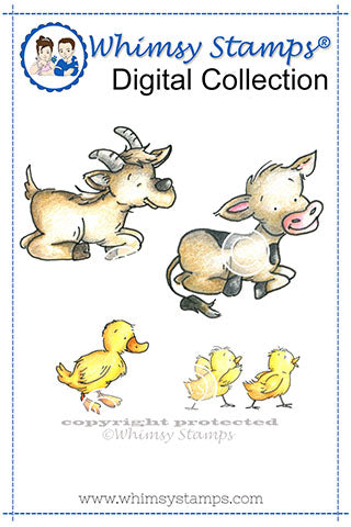 Another Day on the Farm Accessory Set - Digital Stamp - Whimsy Stamps