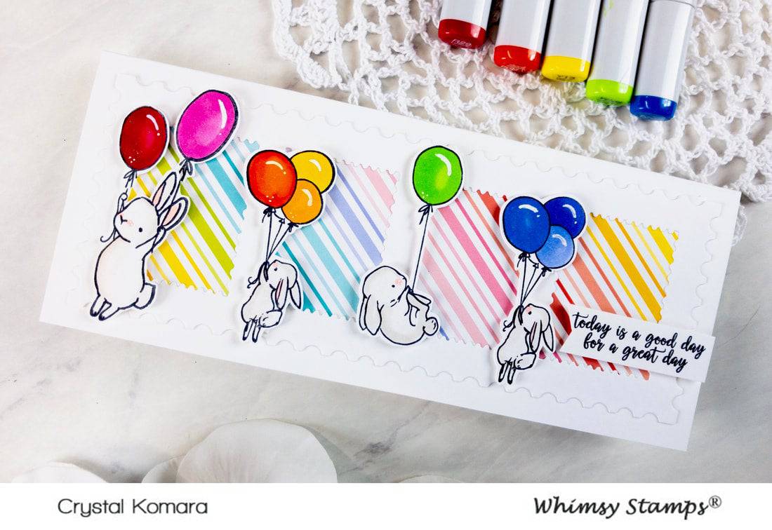 Bunny Balloons Clear Stamps - Whimsy Stamps