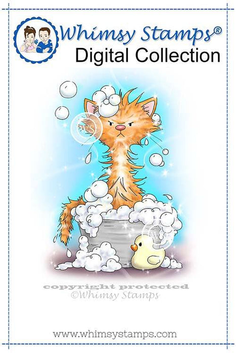 Bath Cat - Digital Stamp - Whimsy Stamps