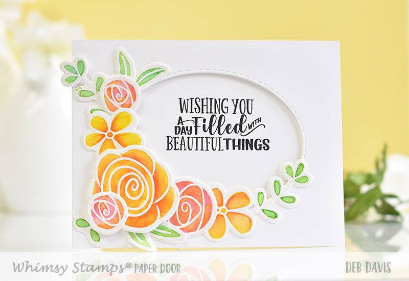 Beaucoup Bouquet Sentiments Clear Stamps - Whimsy Stamps