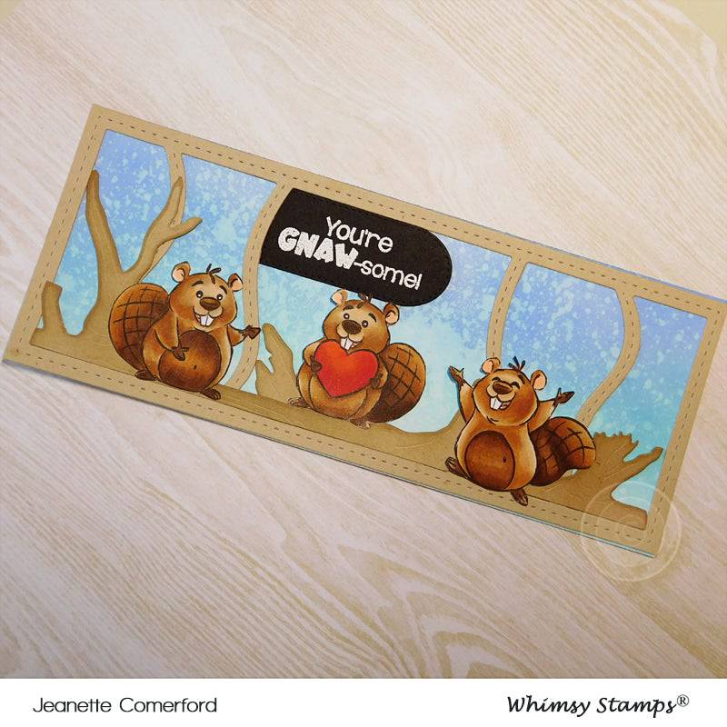 Beaver Birthday Clear Stamps - Whimsy Stamps