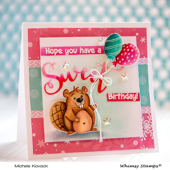 Sweet Word and Shadow Die Set - Whimsy Stamps