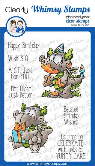 Birfday Dragons Clear Stamps - Whimsy Stamps
