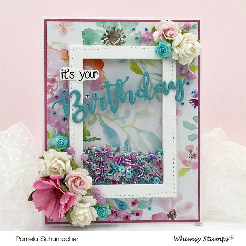Birthday Word and Shadow Die Set - Whimsy Stamps