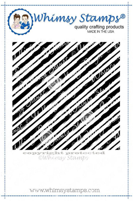 Brushed Stripes Background Rubber Cling Stamp - Whimsy Stamps