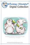 Bunnies Brushing Teeth - Digital Stamp - Whimsy Stamps