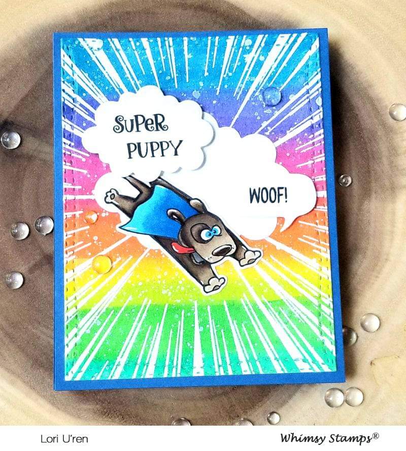 Burst Background Rubber Cling Stamp - Whimsy Stamps