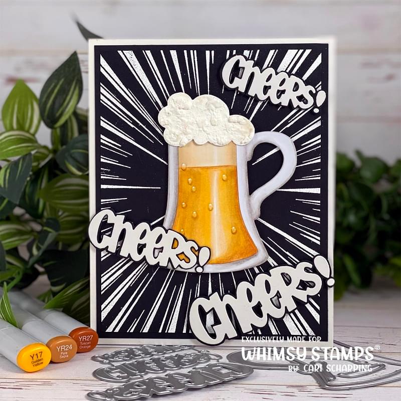 Burst Background Rubber Cling Stamp - Whimsy Stamps