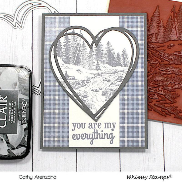 Forest Stream Rubber Cling Stamp - Whimsy Stamps