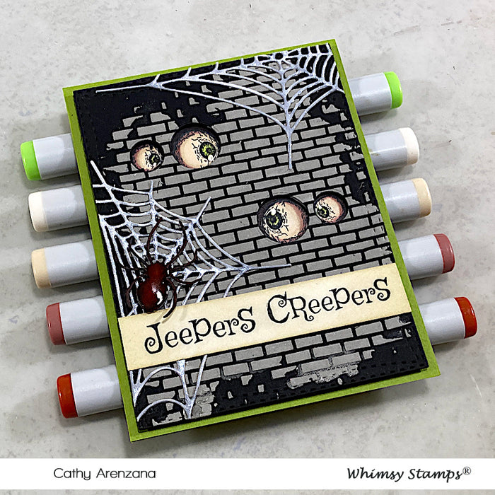 Jeepers Creepers Rubber Cling Stamp - Whimsy Stamps