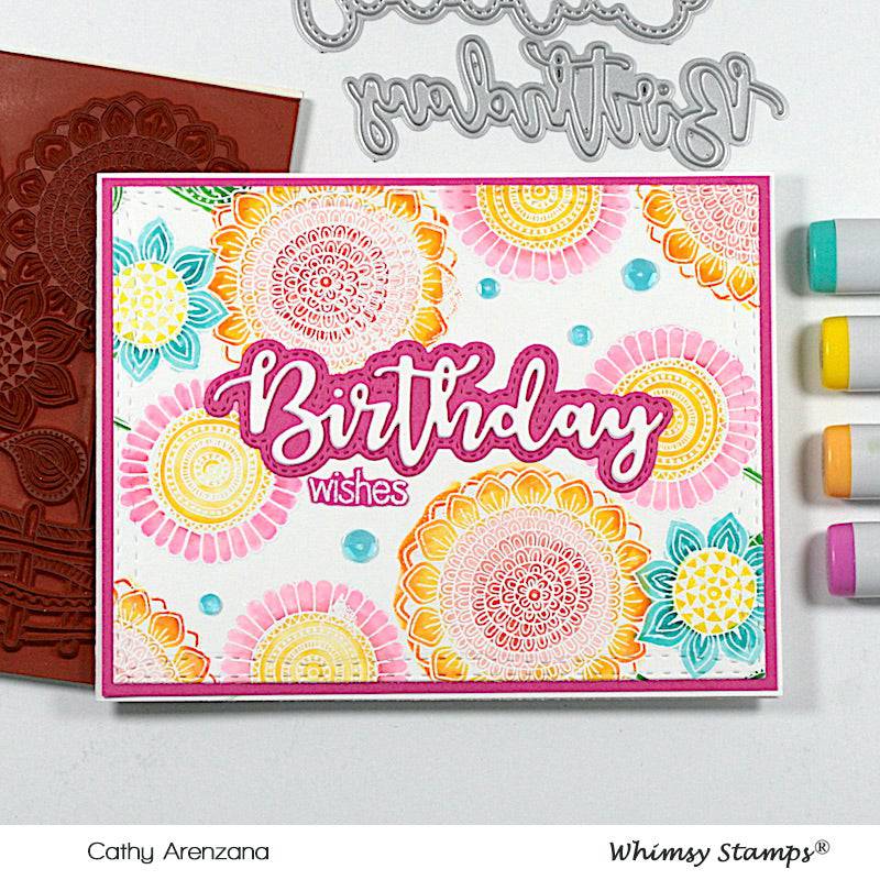 Birthday Word and Shadow Die Set - Whimsy Stamps