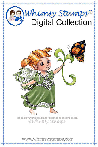 Celtic Fairy - Digital Stamp - Whimsy Stamps
