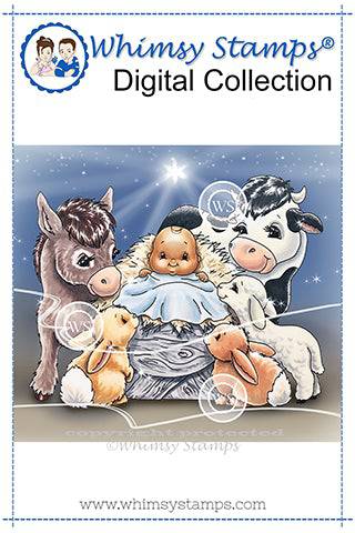 Christmas Manger - Digital Stamp - Whimsy Stamps