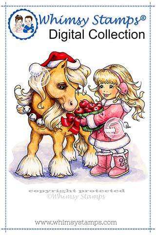 Christmas Pony - Digital Stamp - Whimsy Stamps