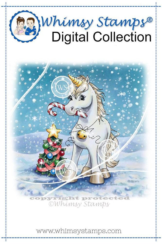 A Christmas Unicorn - Digital Stamp - Whimsy Stamps