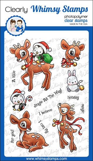 **NEW Christmas Deer Clear Stamps - Whimsy Stamps