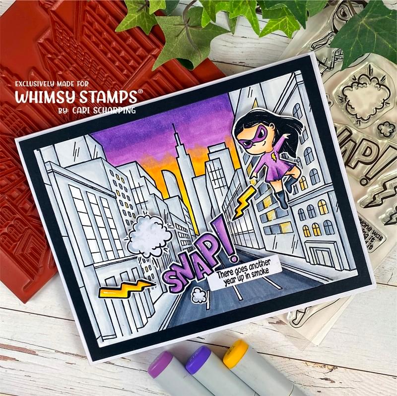 **NEW City Street Background Rubber Cling Stamp - Whimsy Stamps