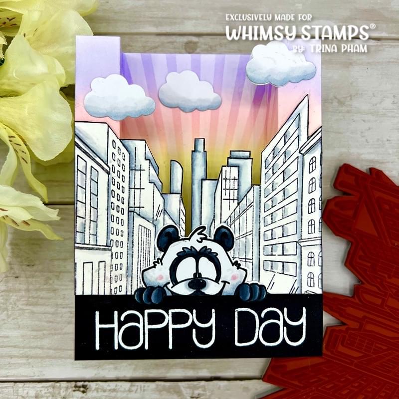 **NEW City Street Background Rubber Cling Stamp - Whimsy Stamps