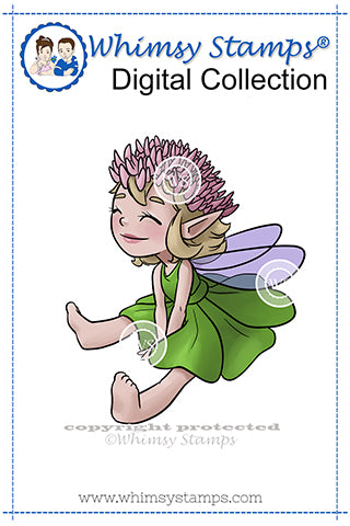 Clover Fairy - Digital Stamp - Whimsy Stamps