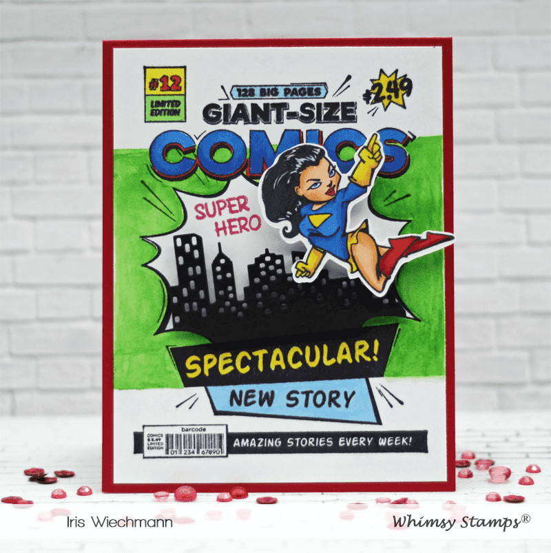 Comic Book Page Rubber Cling Stamp - Whimsy Stamps