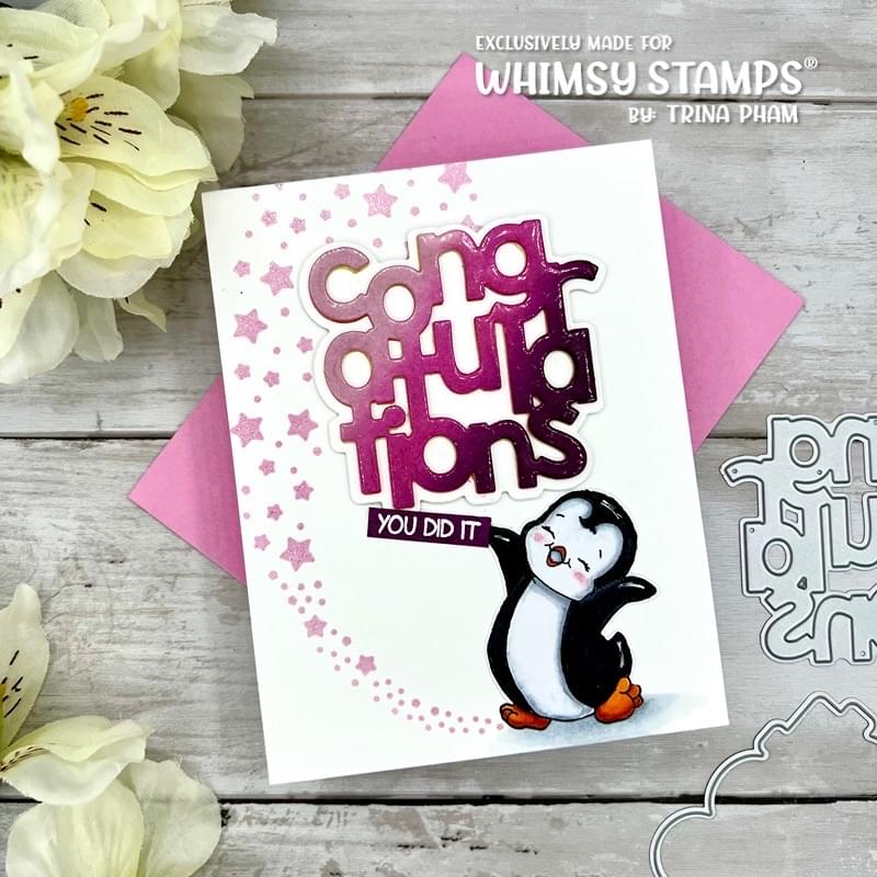 **NEW Congratulations Word and Shadow Die Set - Whimsy Stamps