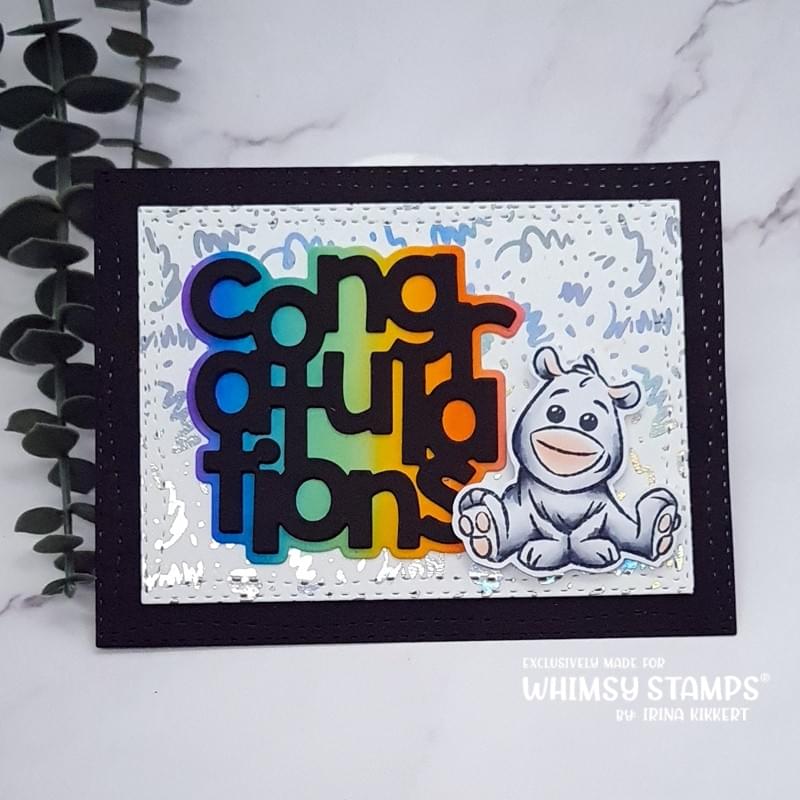 **NEW Congratulations Word and Shadow Die Set - Whimsy Stamps
