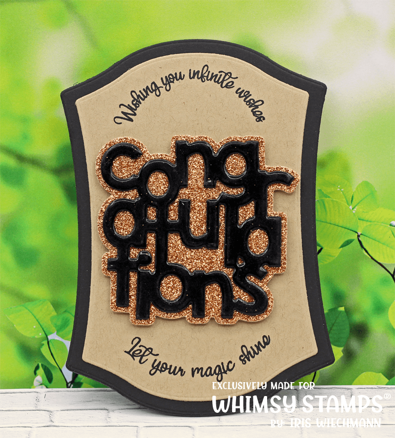 **NEW Congratulations Word and Shadow Die Set - Whimsy Stamps