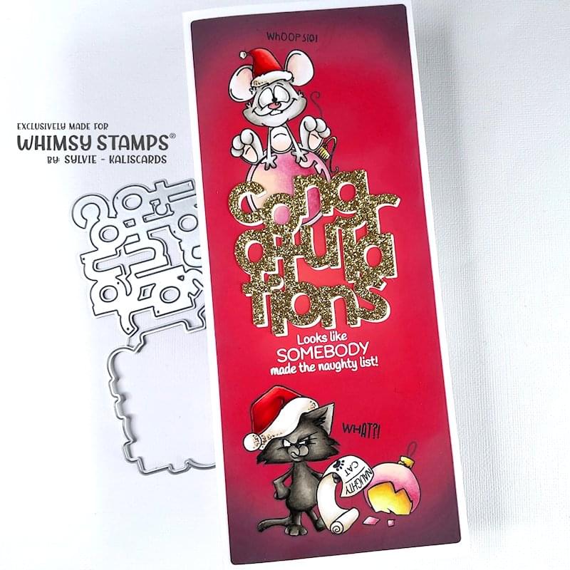 **NEW Congratulations Word and Shadow Die Set - Whimsy Stamps