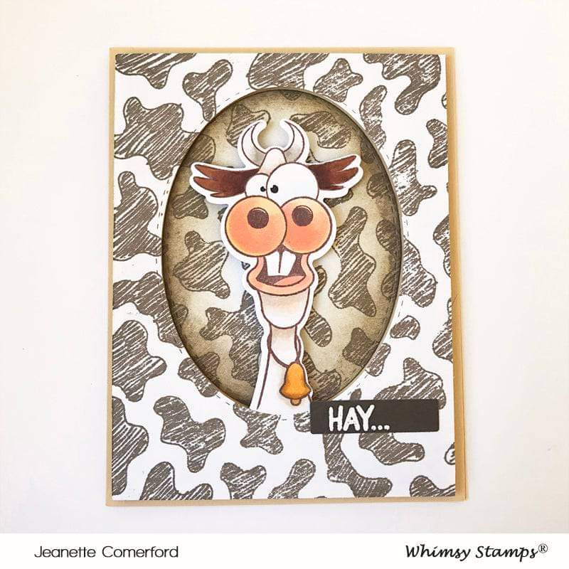 Cow Print Background Rubber Cling Stamp - Whimsy Stamps