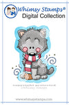 Cozy Winter Wolf Pup - Digital Stamp - Whimsy Stamps