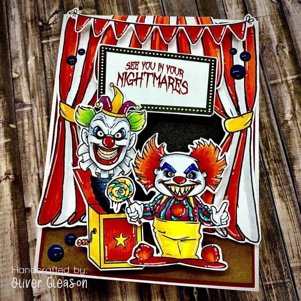 Creepy Clowns Clear Stamps - Whimsy Stamps