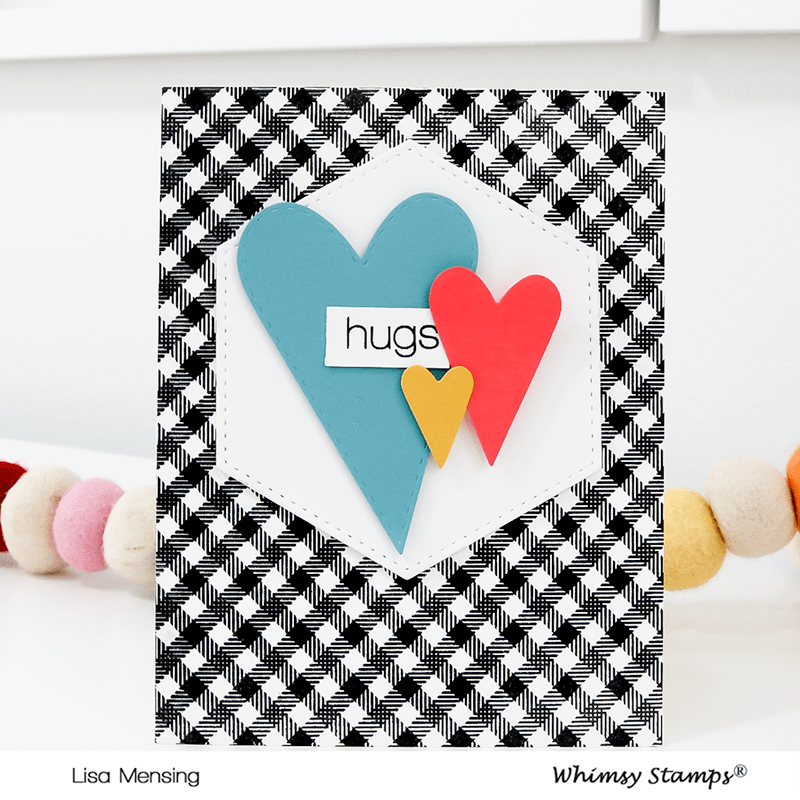 Criss Cross Gingham Background Rubber Cling Stamp - Whimsy Stamps