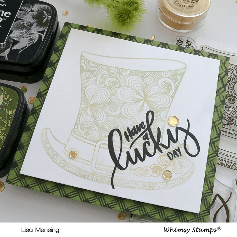 Criss Cross Gingham Background Rubber Cling Stamp - Whimsy Stamps