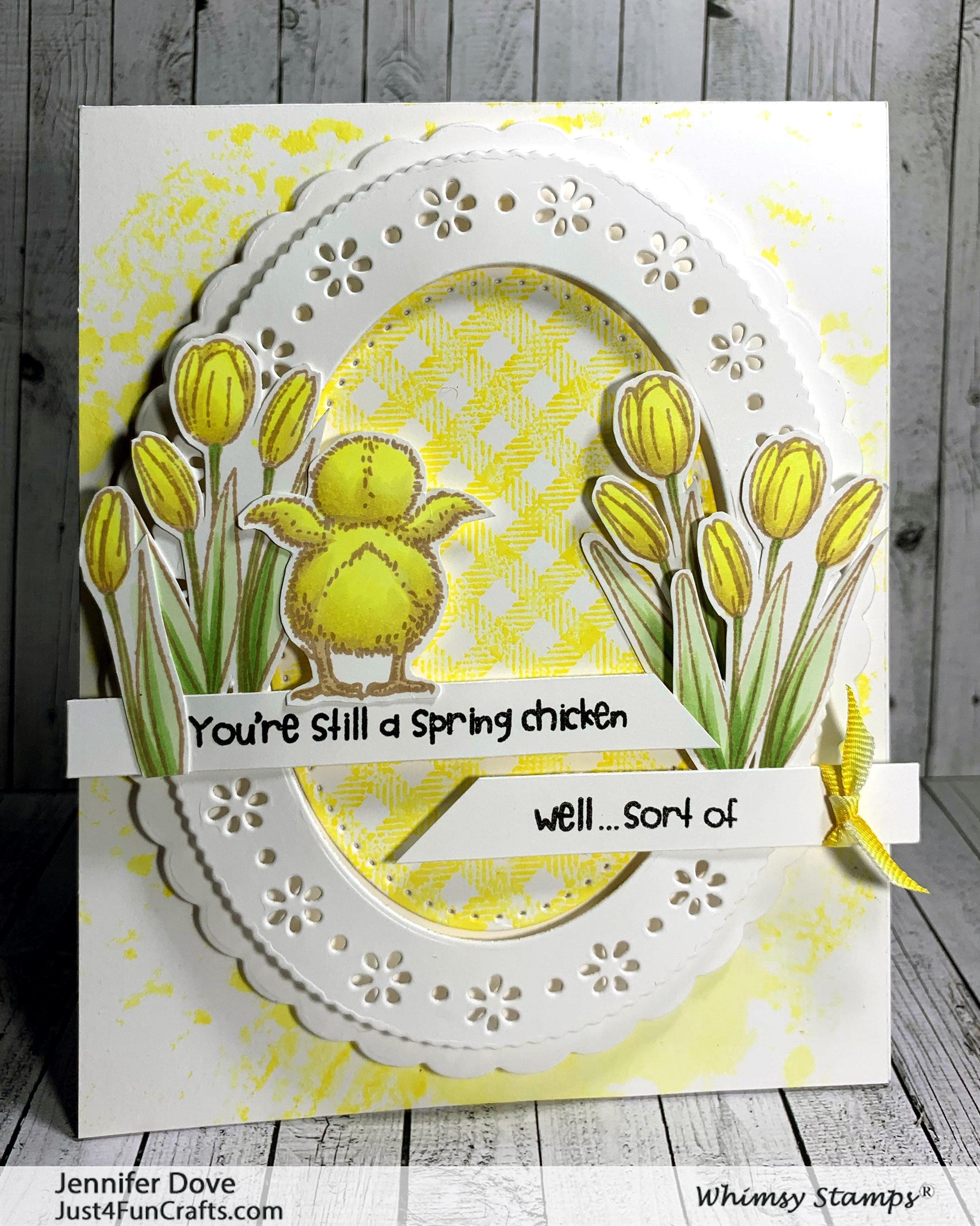Criss Cross Gingham Background Rubber Cling Stamp - Whimsy Stamps