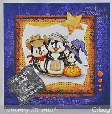 Penguin Trick or Treaters - Digital Stamp - Whimsy Stamps