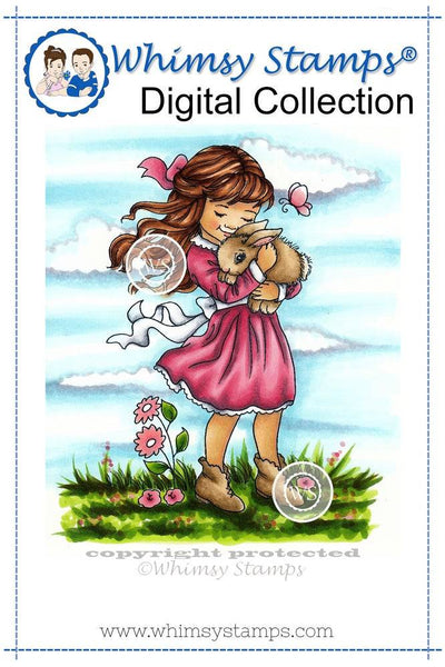 Cuddle Bunny - Digital Stamp - Whimsy Stamps