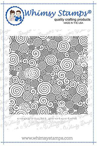 Curly Q's Background Rubber Cling Stamp - Whimsy Stamps