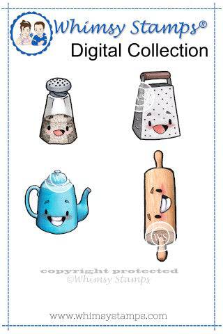 Cute Kitchen Digital Stamp - Whimsy Stamps