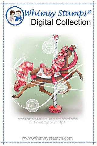 Carousel Horse Dance of Love - Digital Stamp - Whimsy Stamps