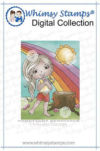 Polka Dot Pals - Mason Rainbow Day Digital Coloring Scene - Whimsy Stamps