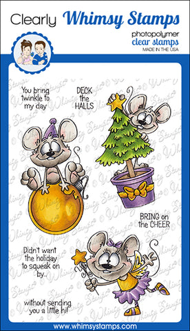 **NEW Deck the Halls Mice Clear Stamps - Whimsy Stamps