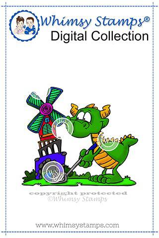 Dragon Golf - Digital Stamp - Whimsy Stamps
