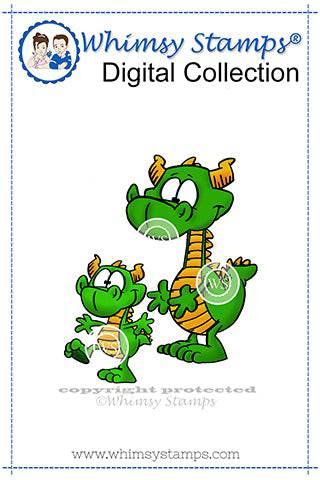 Dragon Toddler - Digital Stamp - Whimsy Stamps
