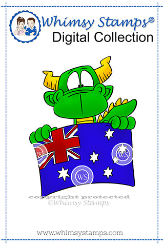 Dudley Aussie Flag - Digital Stamp - Whimsy Stamps