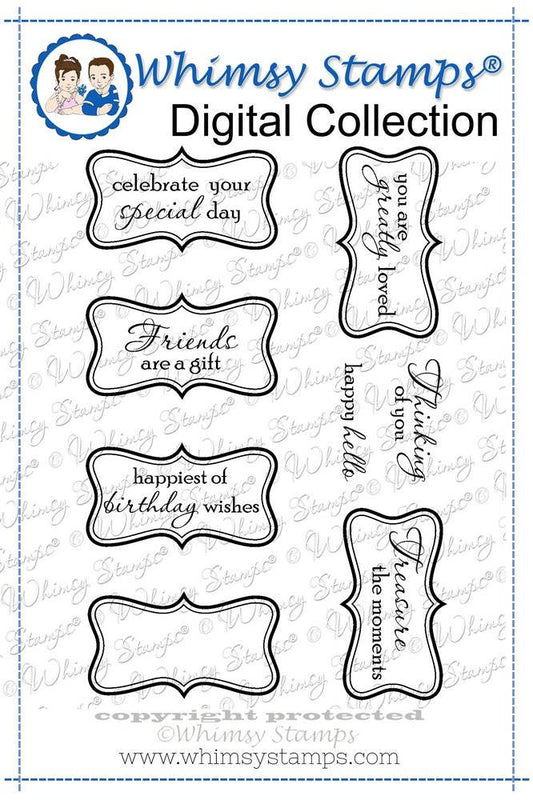 Elegant Labels - Digital Sentiments - Whimsy Stamps