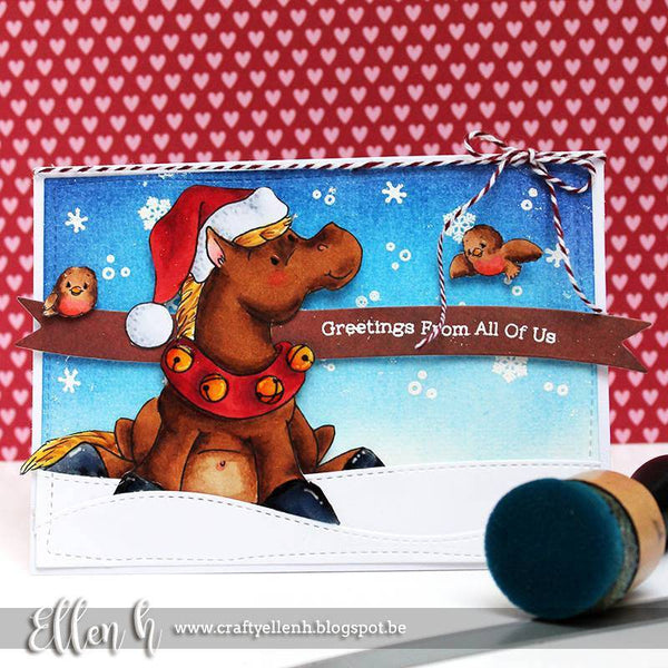Horsey Holidays - digital stamp - Whimsy Stamps