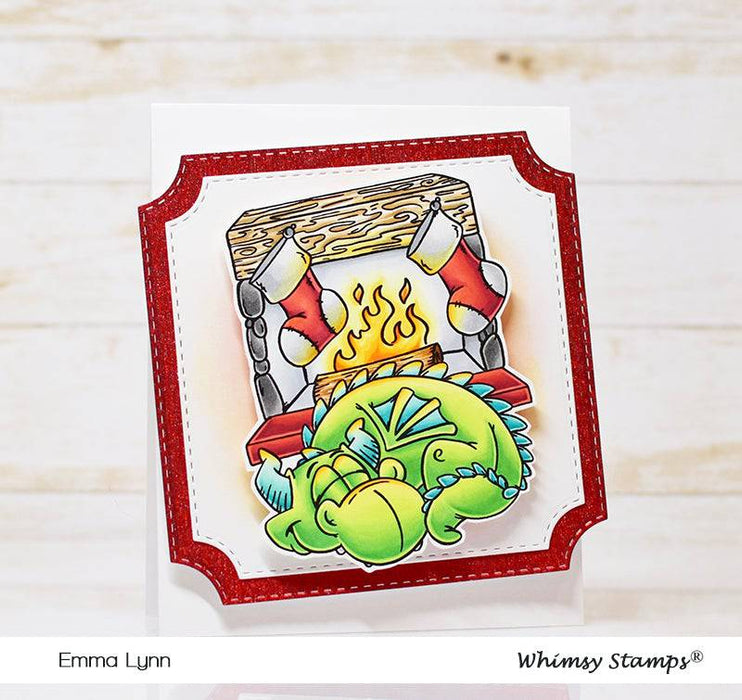 Fireplace Dragon - Digital Stamp - Whimsy Stamps