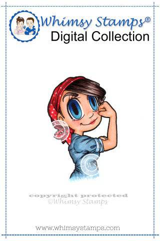 Fighter Gwen - Digital Stamp - Whimsy Stamps