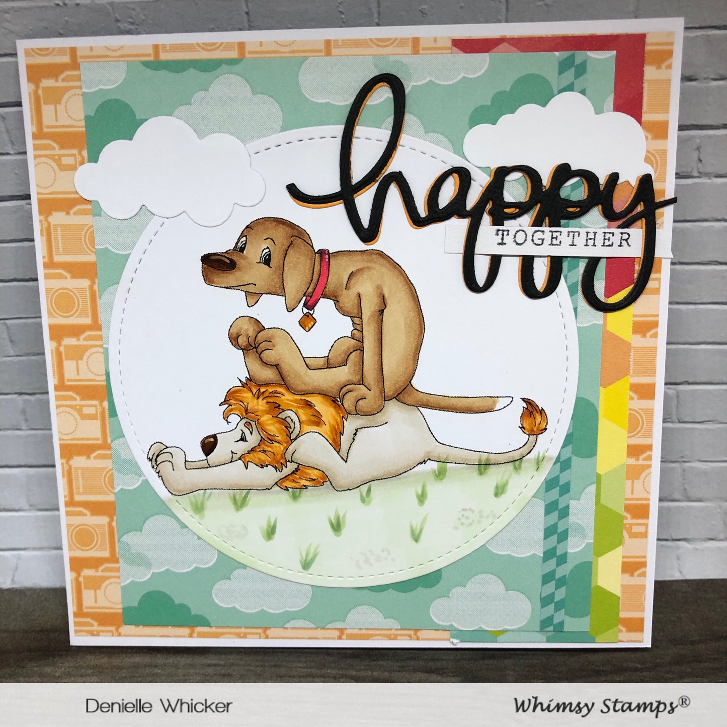 Sliding Lion - Digital Stamp - Whimsy Stamps