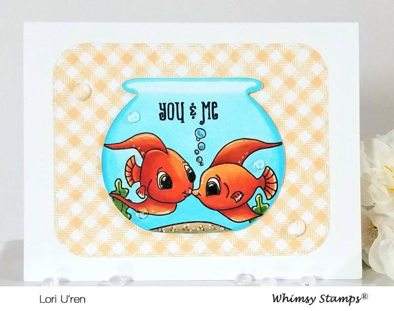 Limited Edition Rubber Stamp Kitty Cat popular Fishbowl Fish Huge Jumbo 6x5